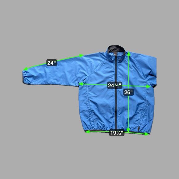 Nike Vintage Blue Full Zip Windbreaker Jacket Men’s M Collar Swoop - Picture 5 of 11